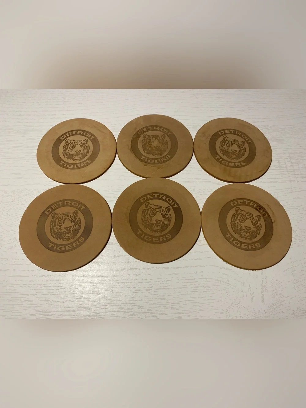 Detroit Tigers Leather Coasters